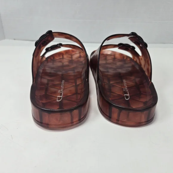 CL by Laundry Jaylen Translucent Tortoise Shell Slip-on Jelly Slide Sandals Sz 7 - Picture 4 of 14